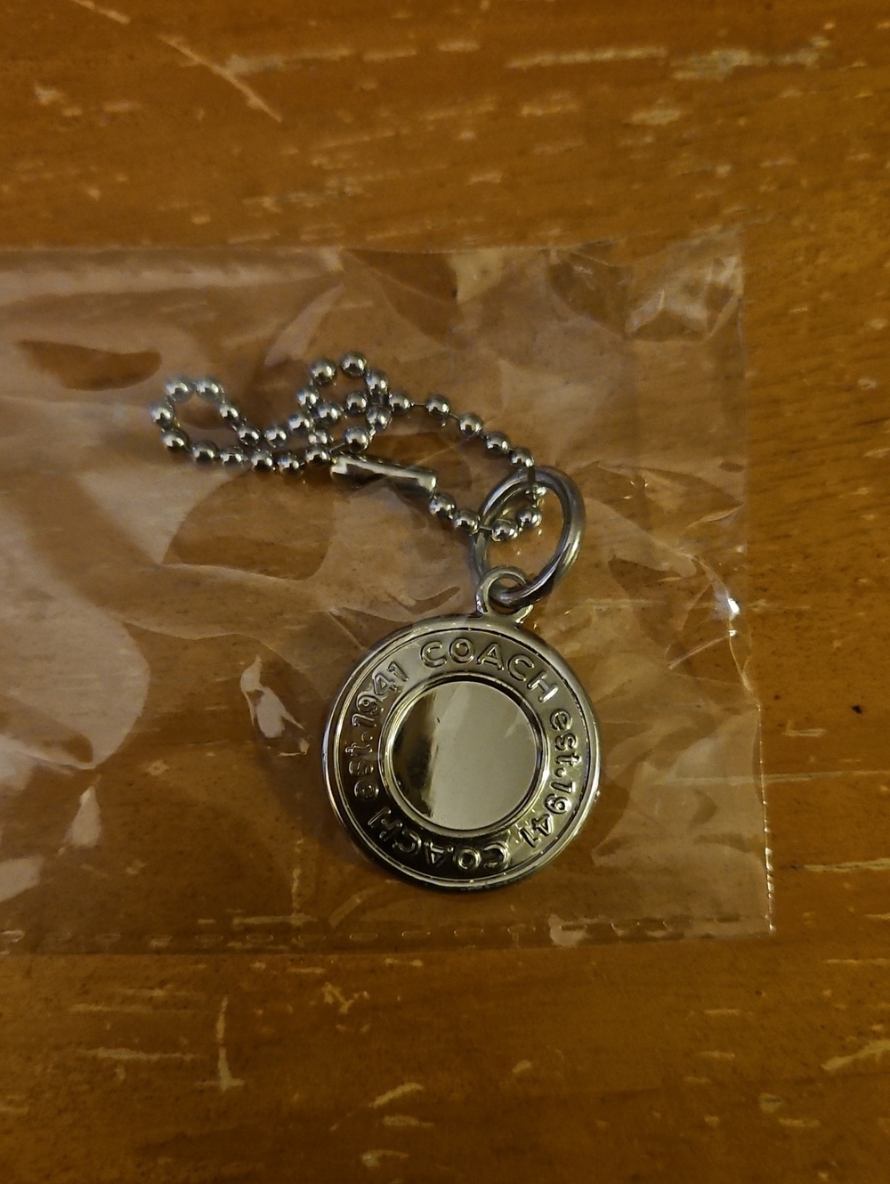 Coach Silver-Tone Medallion Keychain Charm